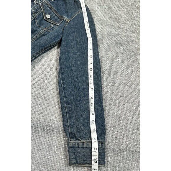 Vintage Gap Denim Jacket Womens Small Blue Jean Stretch Y2K Fitted - Picture 8 of 8